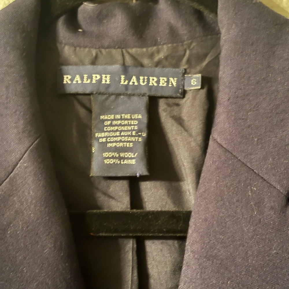 Vintage Ralph Lauren Navy Blue Wool Crest Blazer Gold Buttons Preppy Jacket Sz 6 - Picture 8 of 11